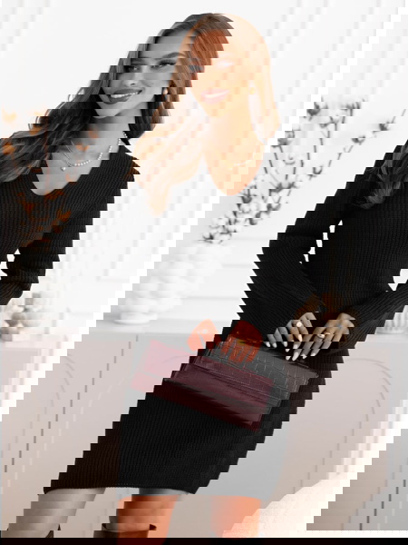 Czarna sweterkowa sukienka... 2