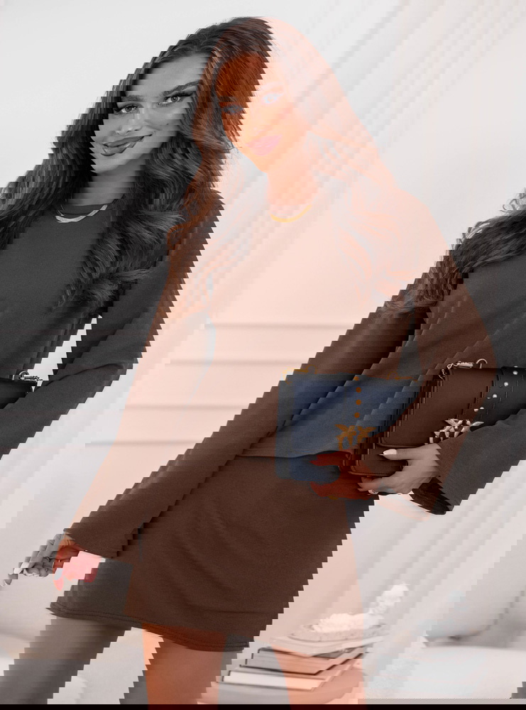 Czekoladowy komplet bluzka i...