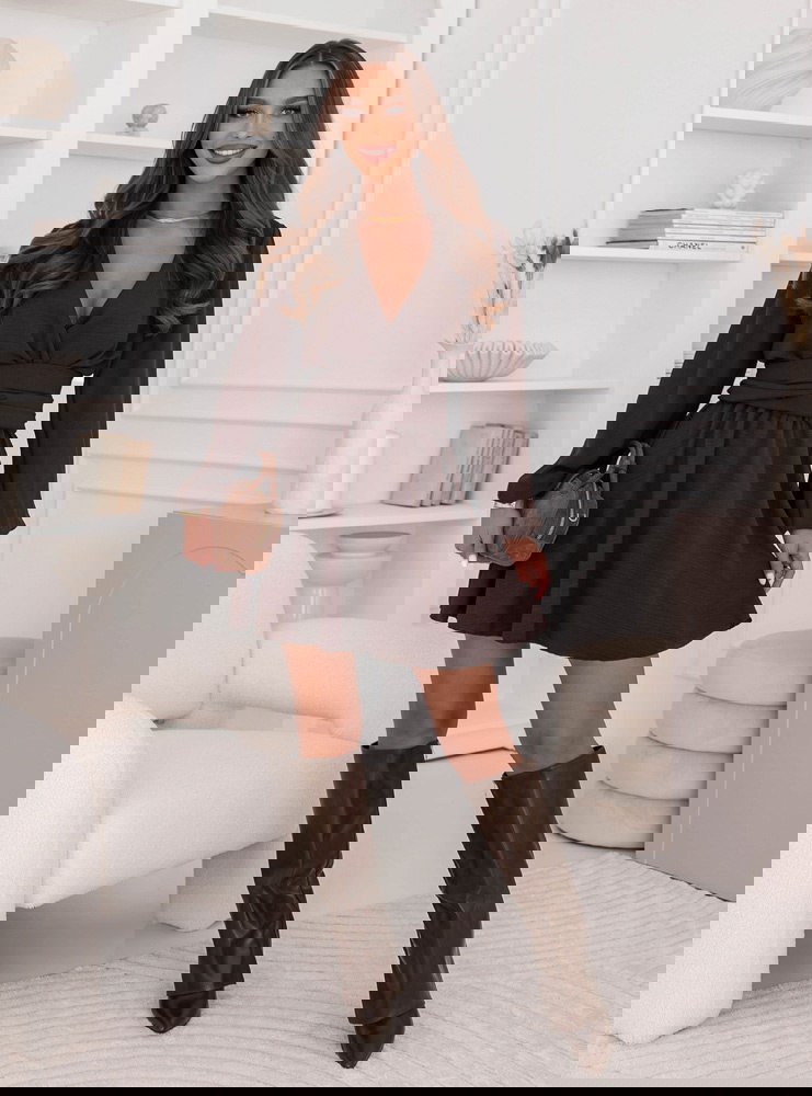 Czekoladowy kombinezon jak sukienka z...