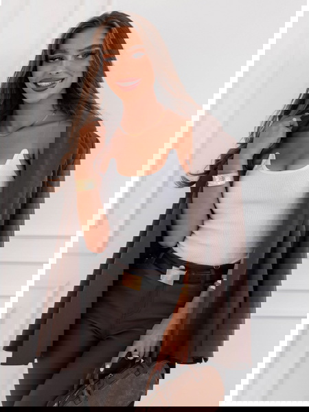 Biała prążkowana bluzka na... 2