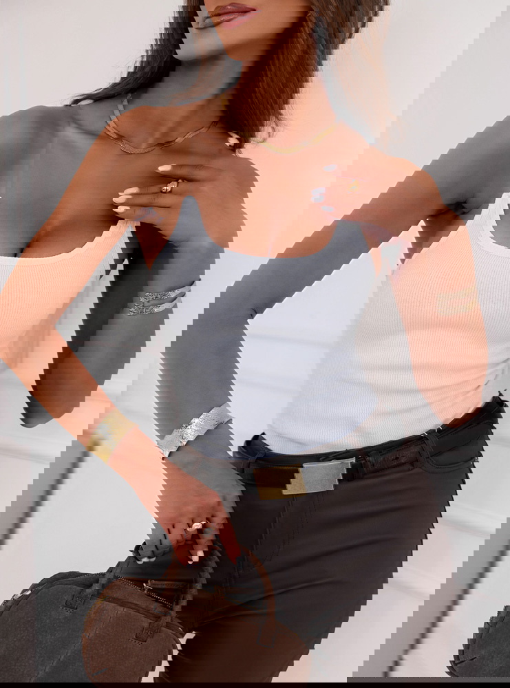 Biała prążkowana bluzka na...