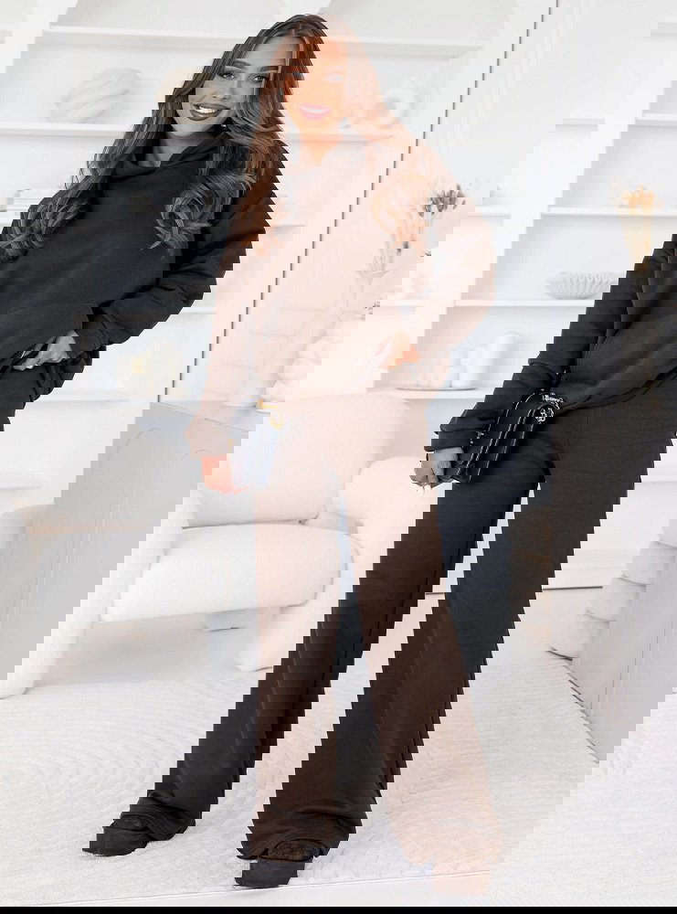 Czekoladowy komplet dresowy bluza z...