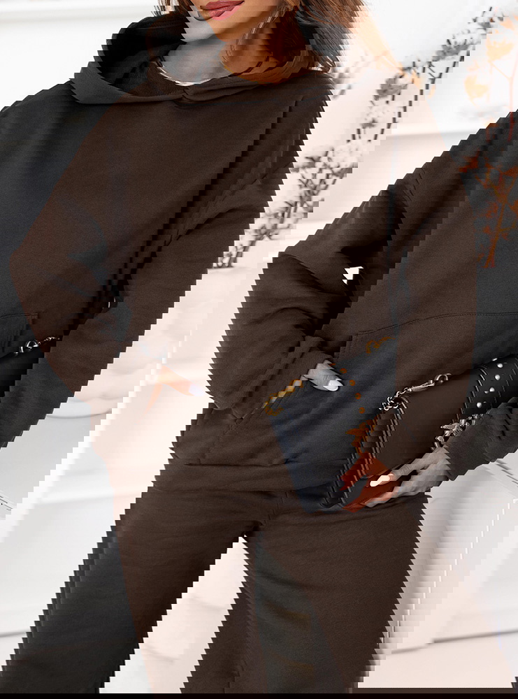 Czekoladowy komplet dresowy bluza z...