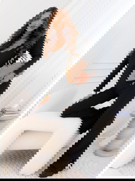 Czarny komplet bluzka i...