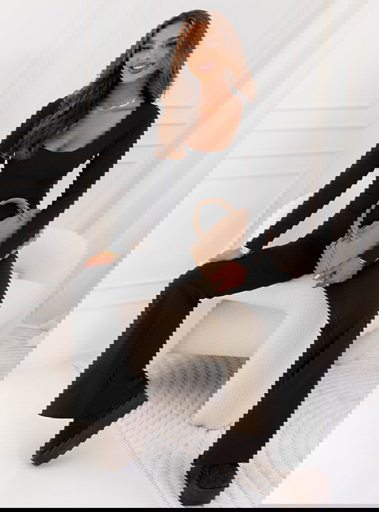 Czarny komplet bluzka i spodnie...