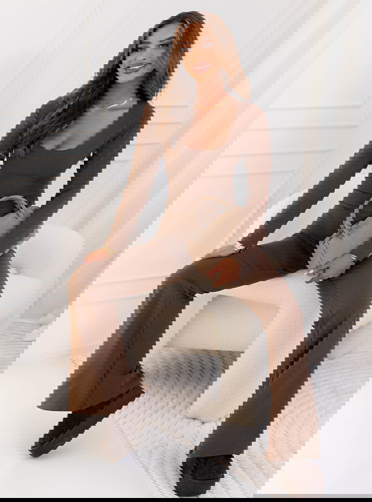 Czekoladowy komplet bluzka i spodnie...