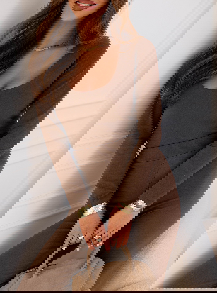 Czekoladowy komplet bluzka i spodnie...