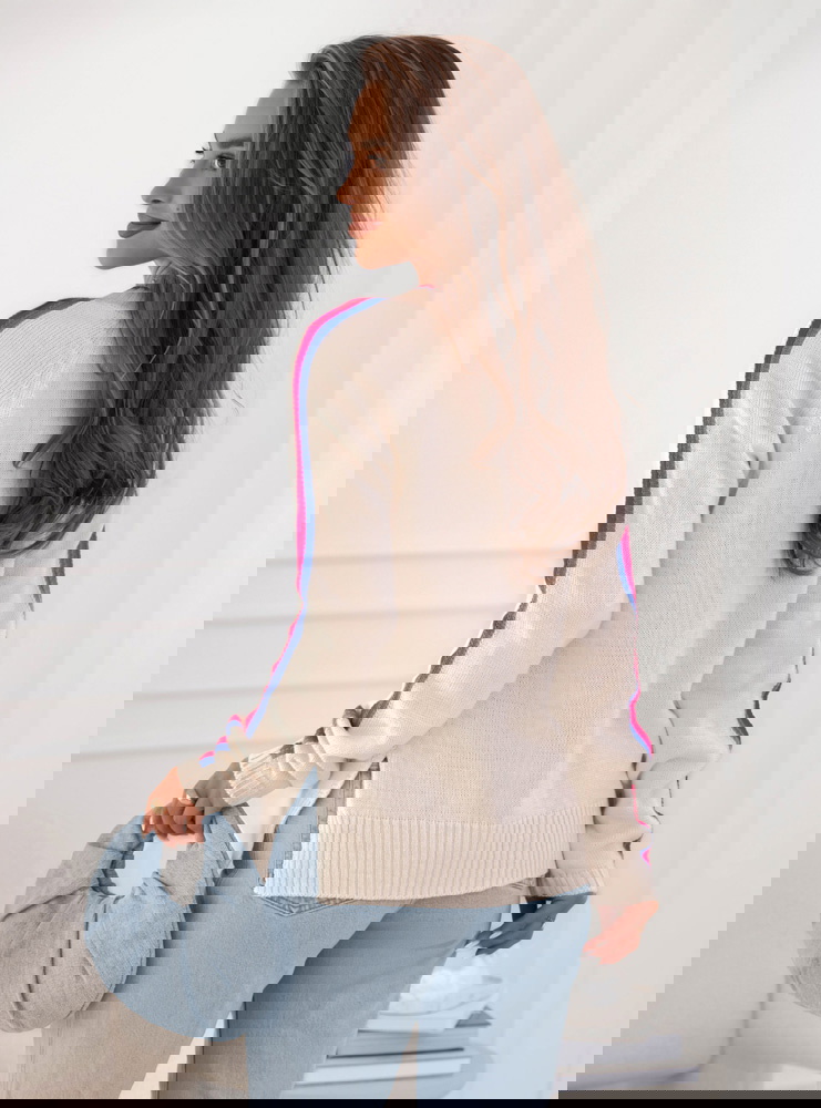 Sweter z dekoltem w serek Emerlie -...