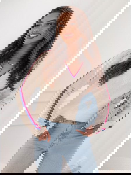 Sweter z dekoltem w serek... 2