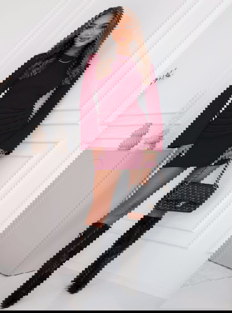 Bordowa prążkowana sukienka mini Jodele