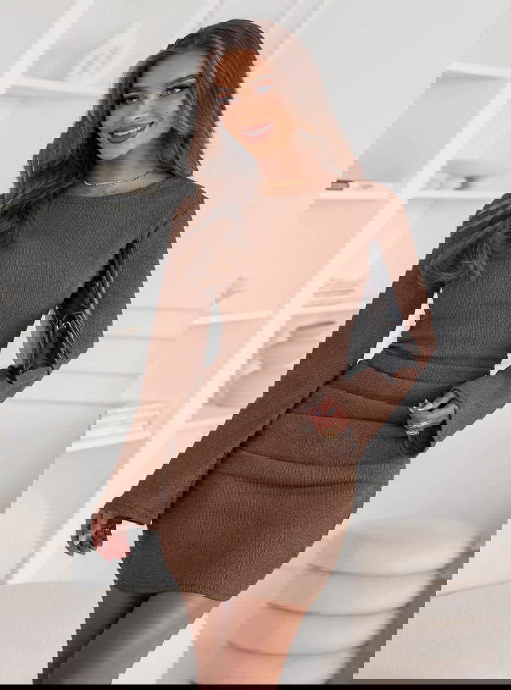 Prążkowana sukienka mini Jodele -...