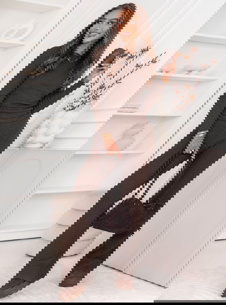 Czekoladowy prążkowany komplet...