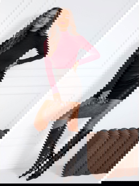 Bordowa prążkowana bluzka z...