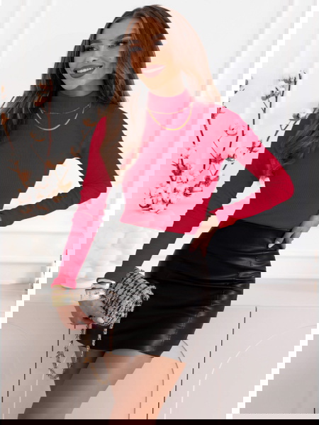 Malinowa prążkowana bluzka...