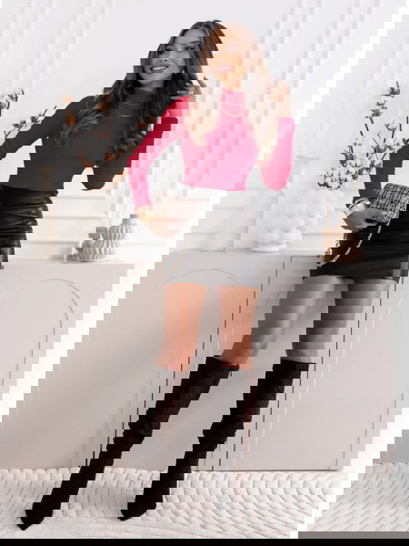 Malinowa prążkowana bluzka... 2