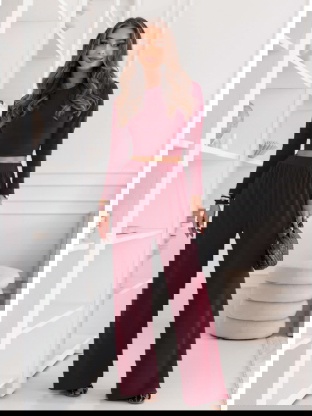 Bordowy komplet bluzka i... 2