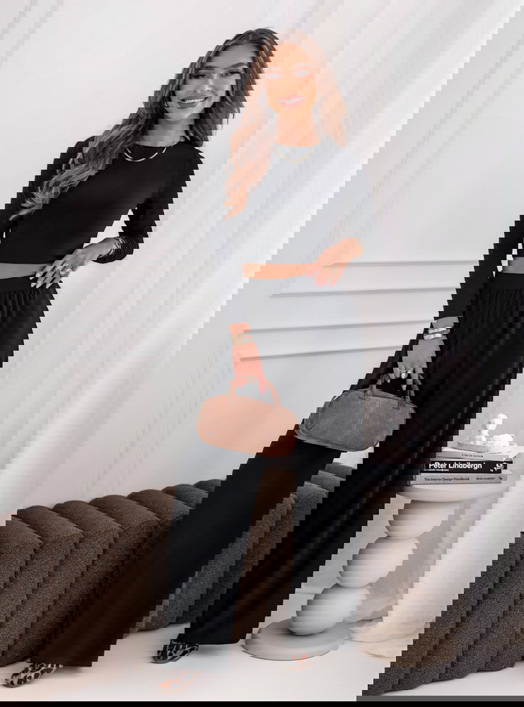 Czarny komplet bluzka i szerokie...