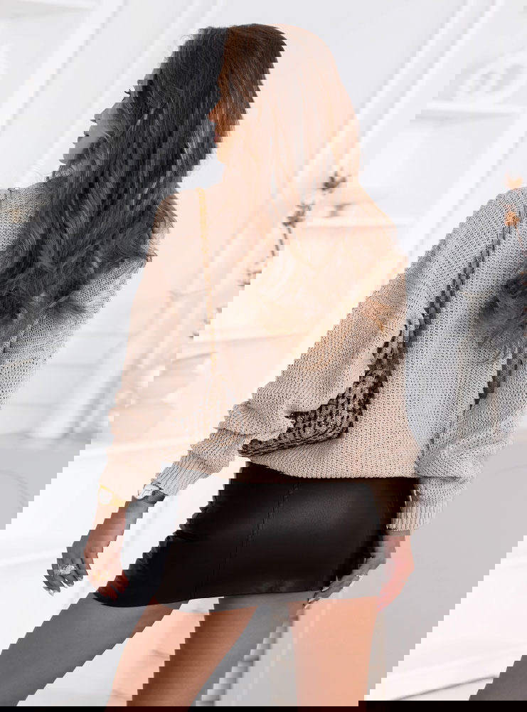 Beżowy oversizowy sweter Perliee