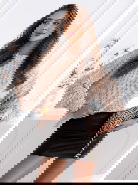 Beżowy oversizowy sweter... 2