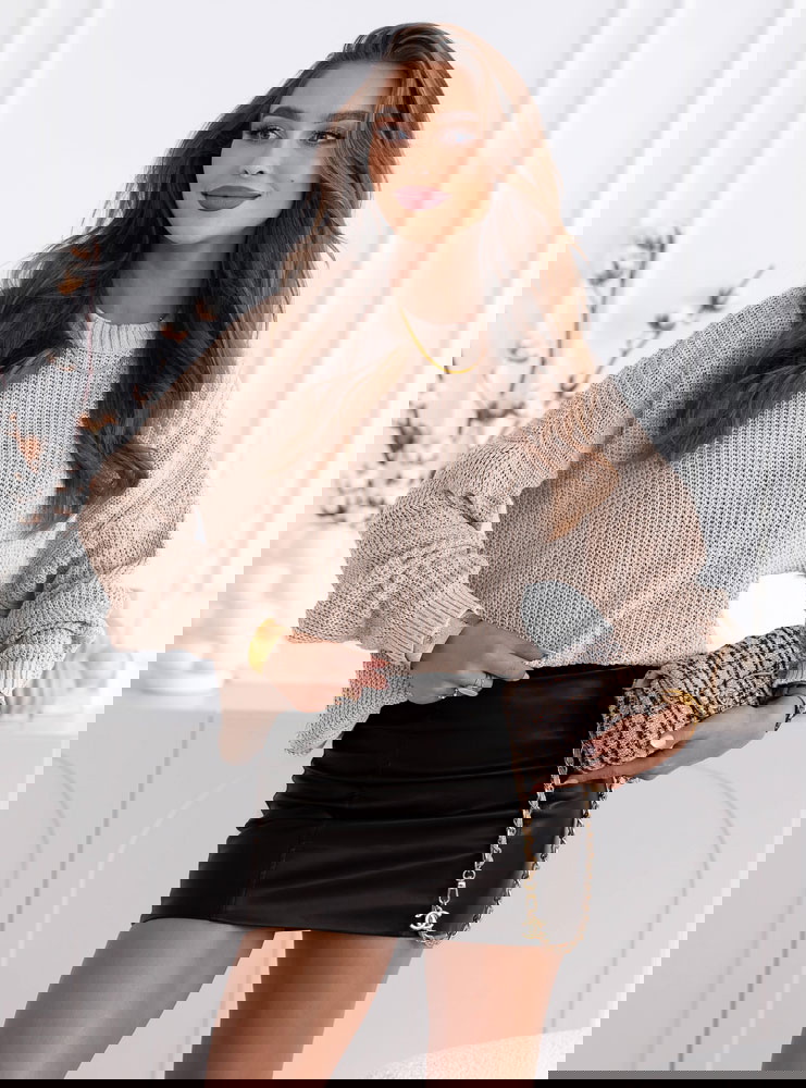 Beżowy oversizowy sweter Perliee