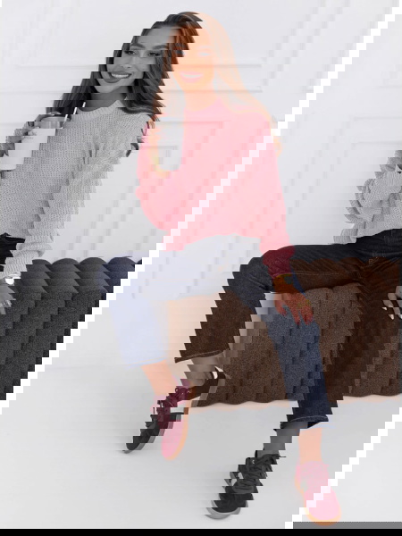 Pudrowy oversizowy sweter... 2