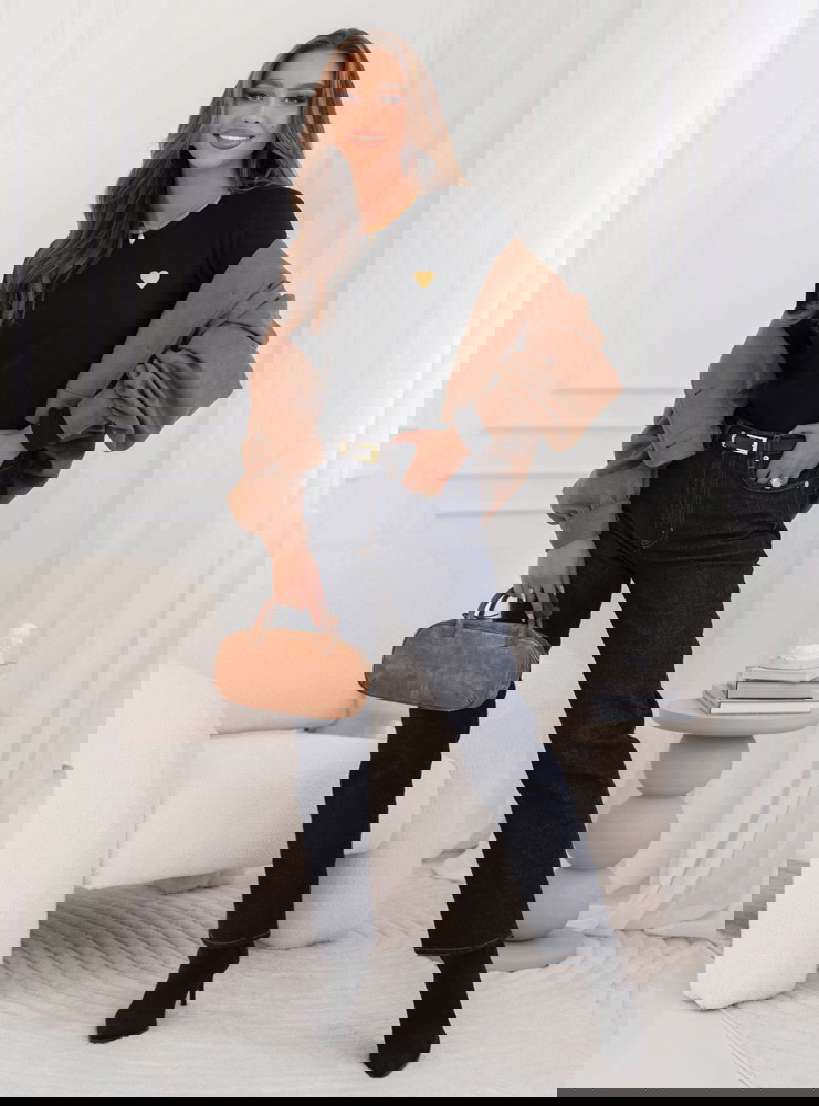 Czarna koszulka na długi rękaw z...