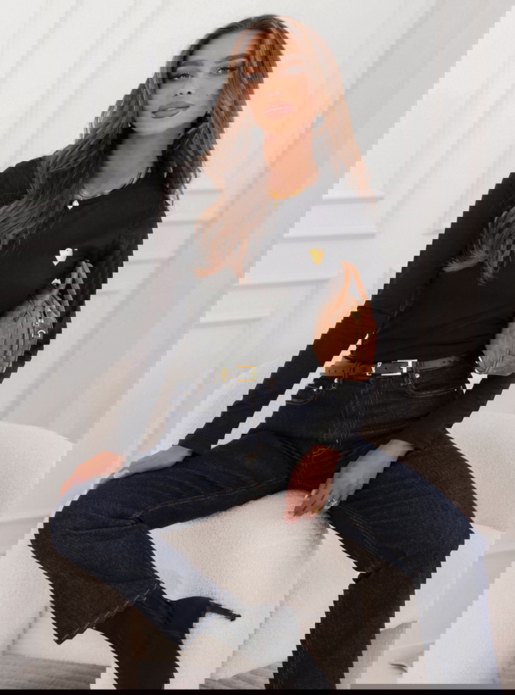 Czarna koszulka na długi rękaw z...