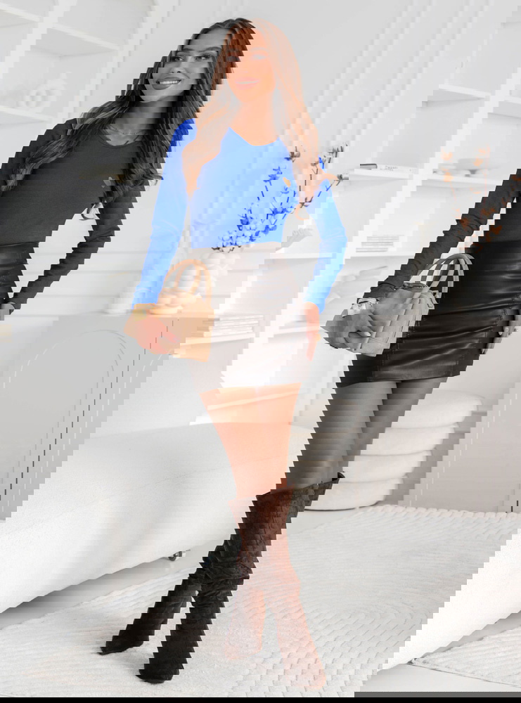 Chabrowa koszulka na długi rękaw z...