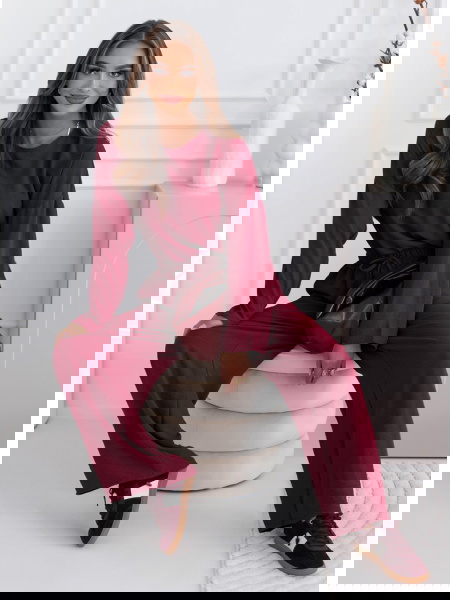 Bordowy komplet bluzka i... 2