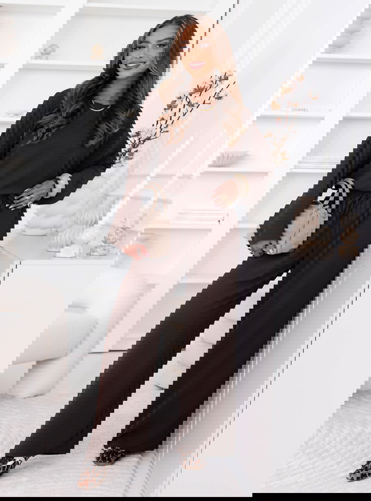 Czekoladowy komplet bluzka i spodnie...