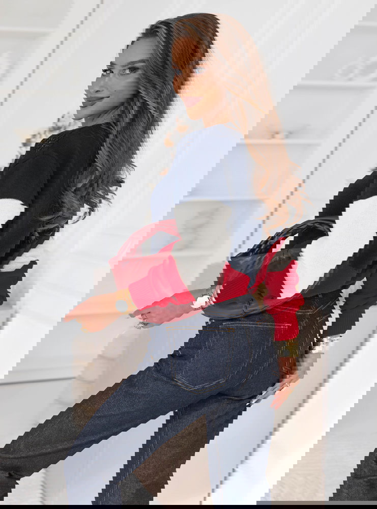 Sweter z ażurowym dekoltem Glayaa -...