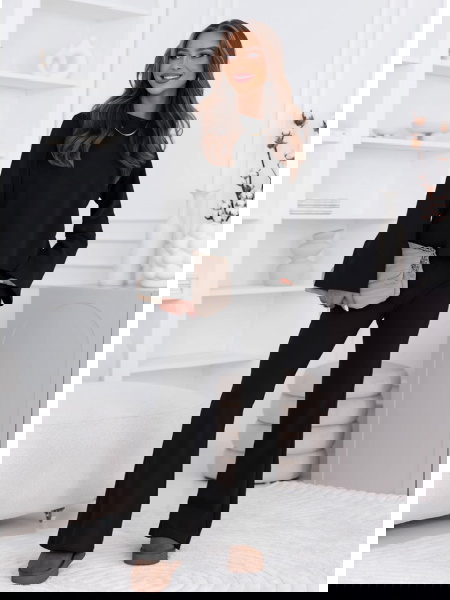 Czarny komplet bluzka i...