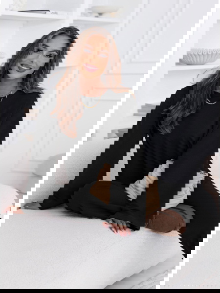 Czarny komplet bluzka i... 2