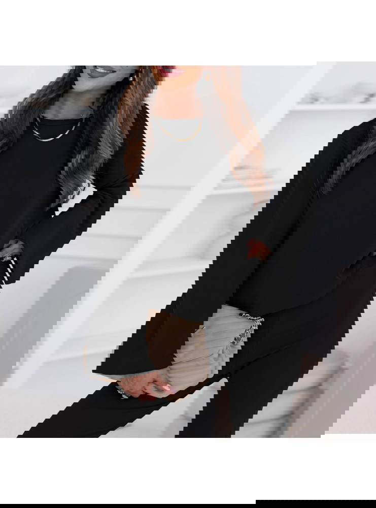 Czarny komplet bluzka i szerokie...