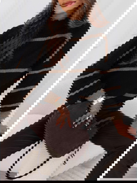 Czarny sweter w paski Milisent 2