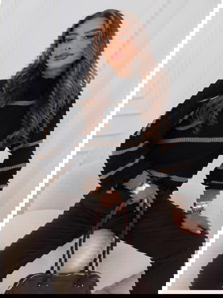 Czarny sweter w paski Milisent