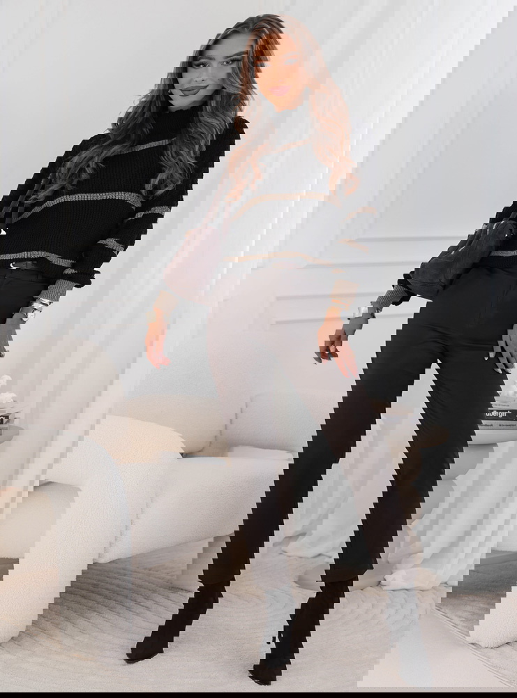 Czarny sweter w paski Milisent