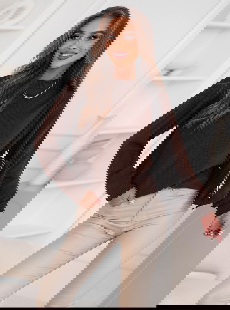 Czekoladowy sweter oversize Dorcella