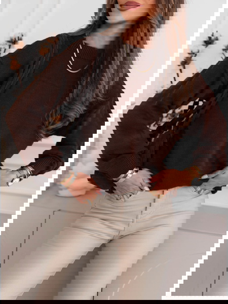 Czekoladowy sweter oversize...