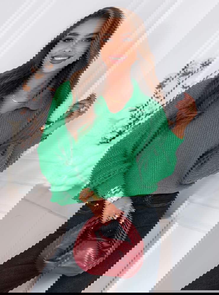 Sweter z kołnierzykiem Elvinia -...