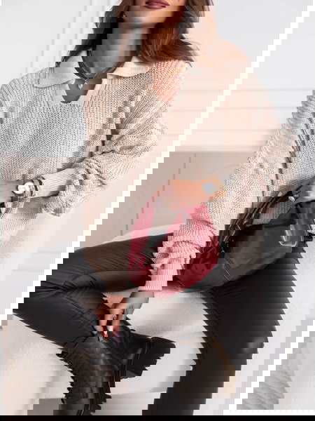 Beżowy sweter z... 2