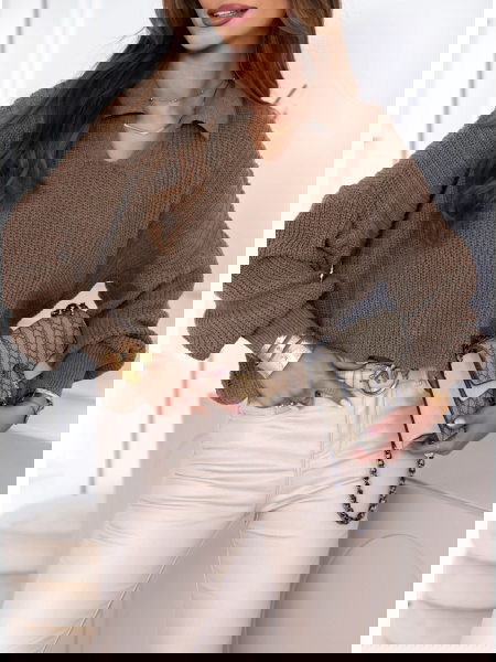 Czekoladowy sweter z...