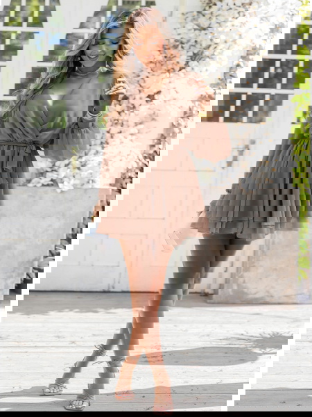 Szyfonowa sukienka mini z... 2