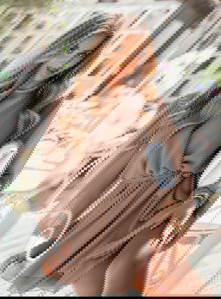 Szyfonowa sukienka mini z...