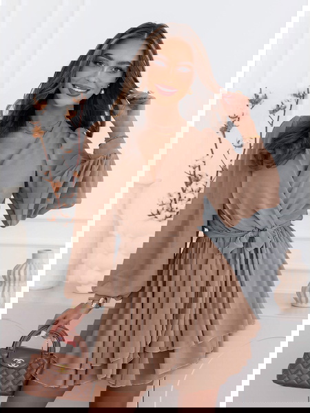 Szyfonowa sukienka mini z...