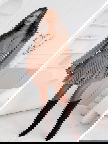 Szyfonowa sukienka mini z... 2