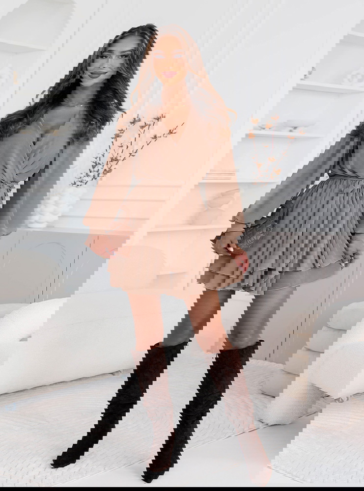 Szyfonowa sukienka mini z...