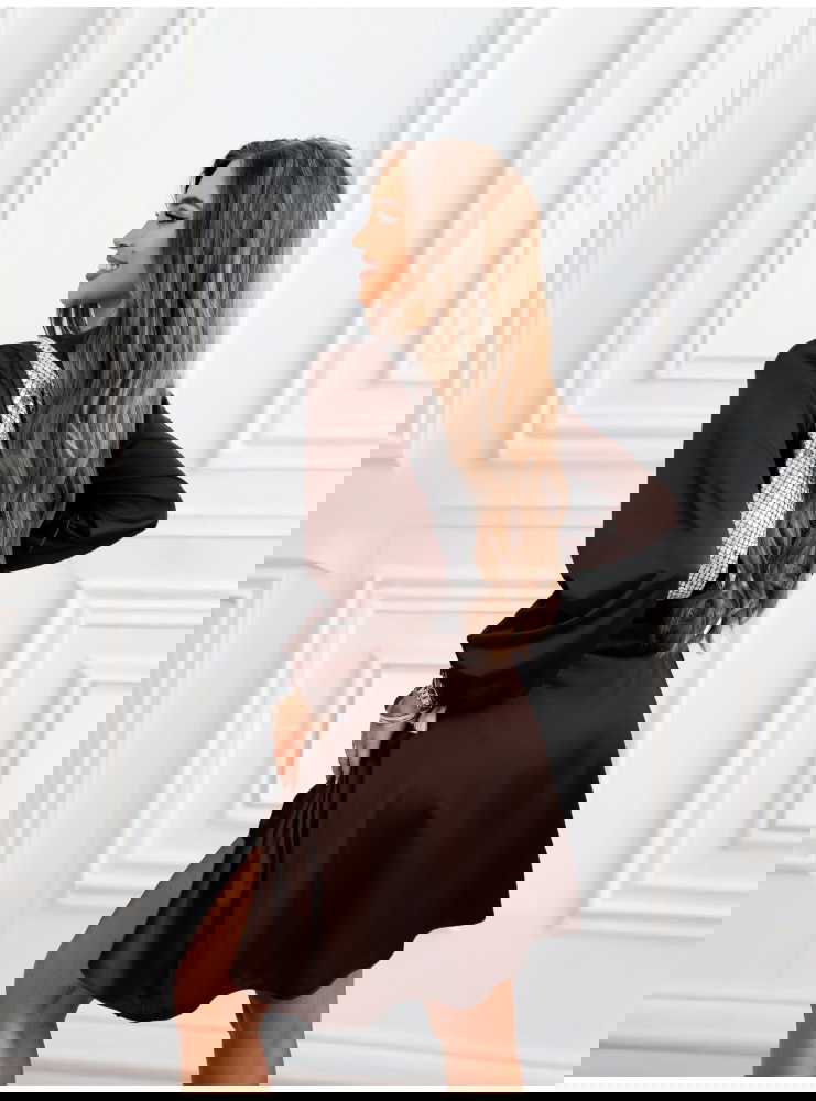 Czekoladowa satynowa sukienka...