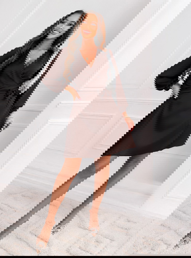 Czekoladowa satynowa sukienka...