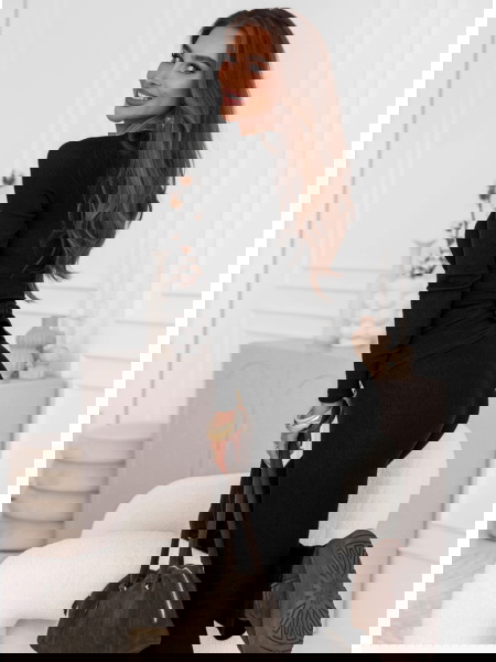 Czarny prążkowany komplet... 2